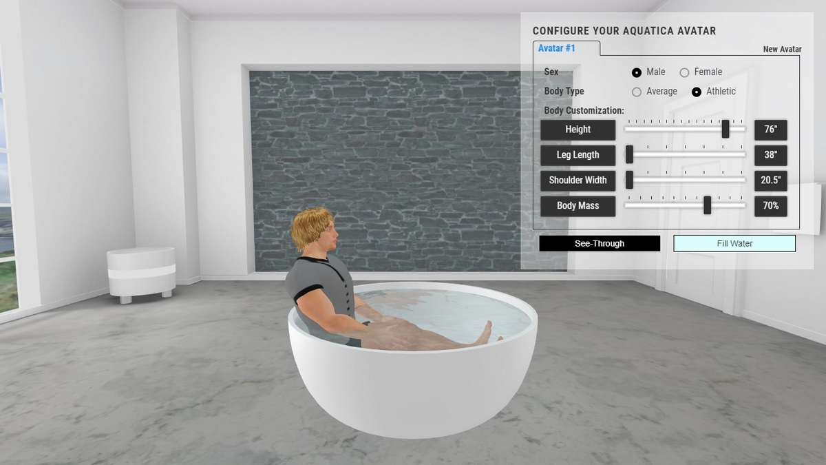 Adelina Bathtub 3D Body Position